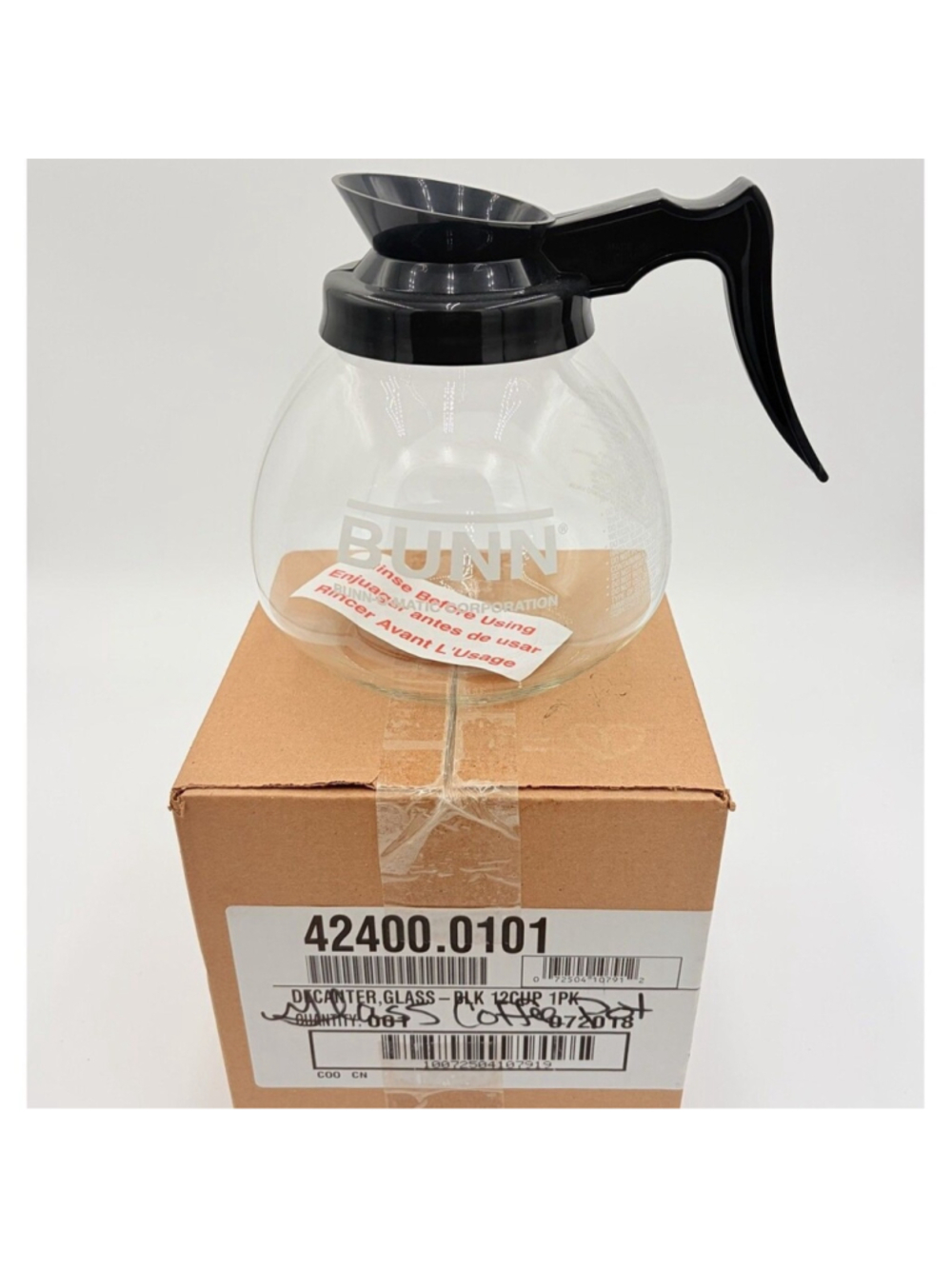 BUNN 12 Cup 64 oz Glass Coffee Decanter Black Handle New